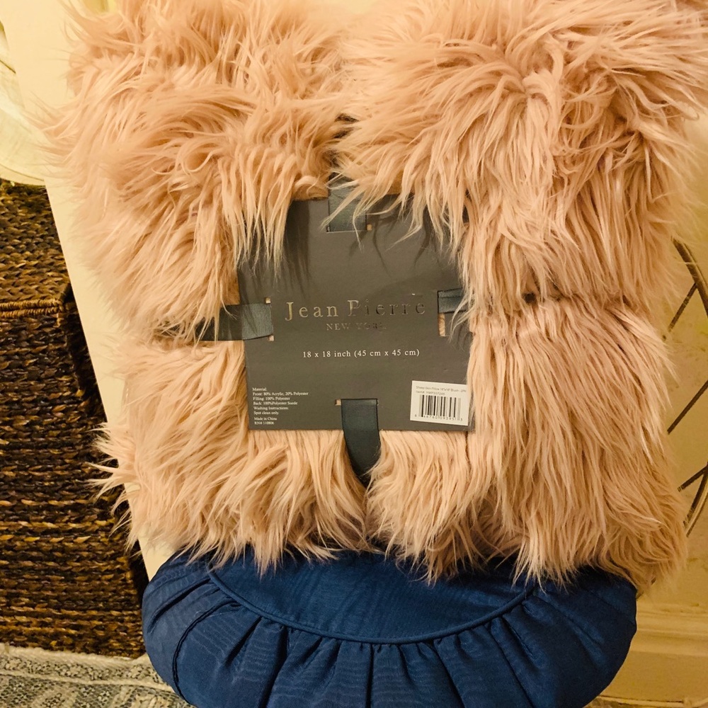 Lovey Pink Faux Fur Accent Pillows